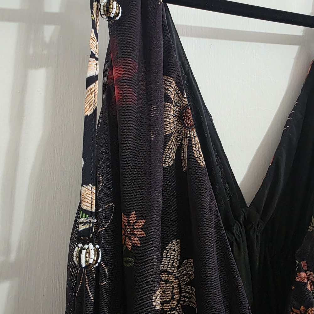 FARM Rio Floral Maxi Dress - Black and Pink - Picture 3 of 7